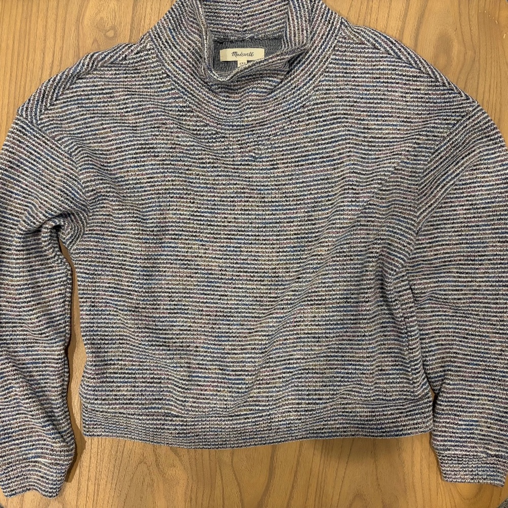 Madewell Textured Turtleneck Top Multicolor Rib